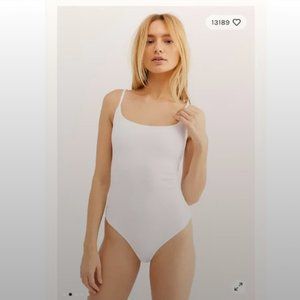 FREE PEOPLE Basique Bodysuit (S) |*BODYCON FIT w BUTTONS to USE BATHROOM; LINED*